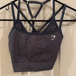 Gymshark Women's Black Sports Bra with Strappy Back